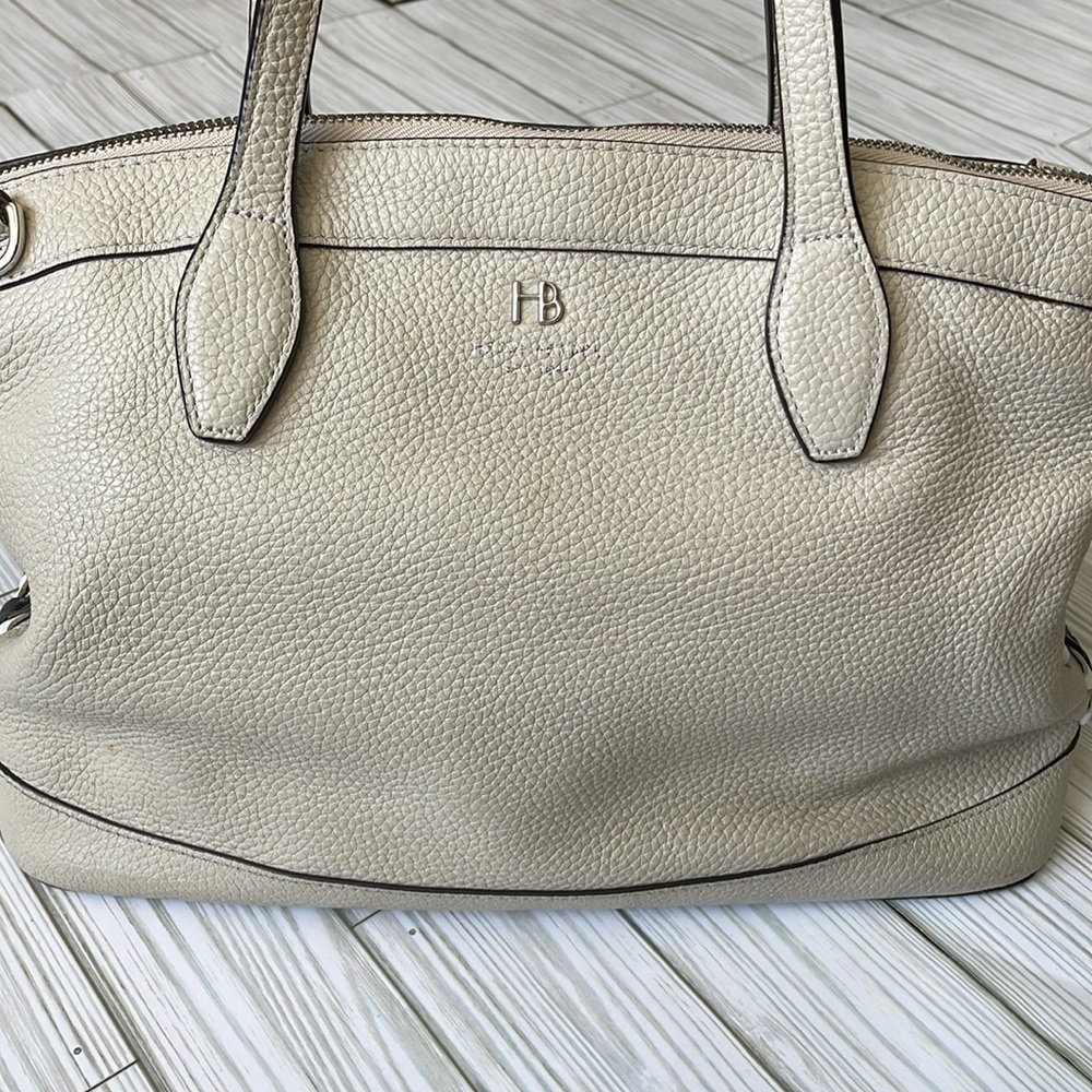 henri bendel Beige Pebbled Leather Tote